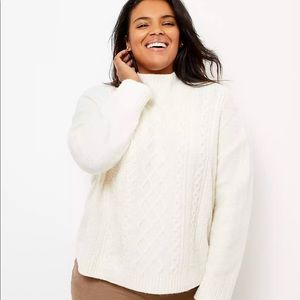 LOFT Plus Turtleneck Cable Sweater NWT so soft!!!